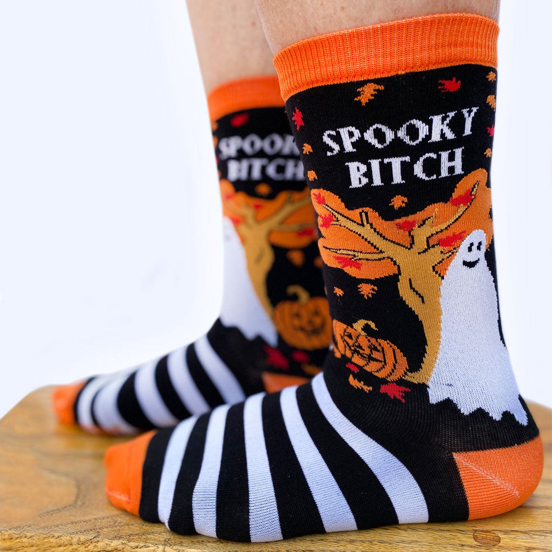 Spooky Bitch Slogan Socks