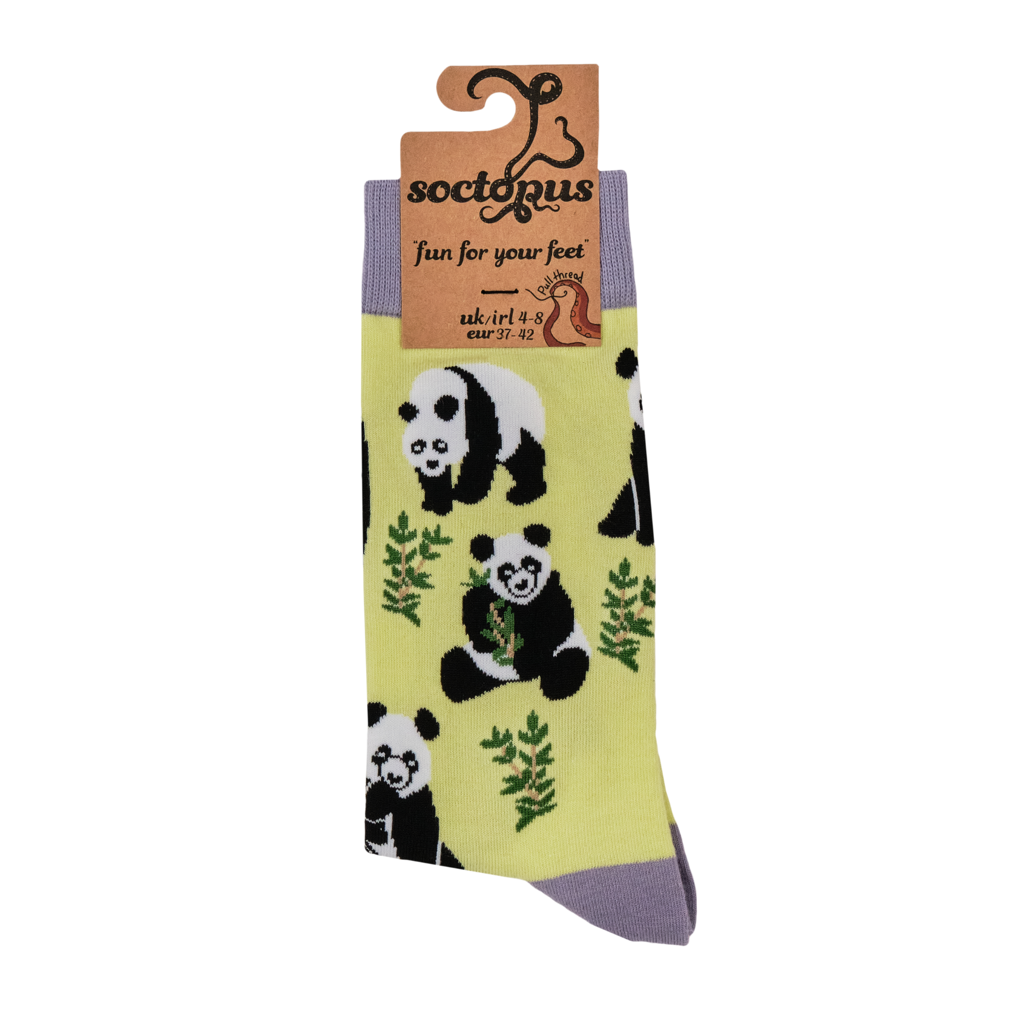 Panda Socks - Stu-Pandous (SOFT LIME)