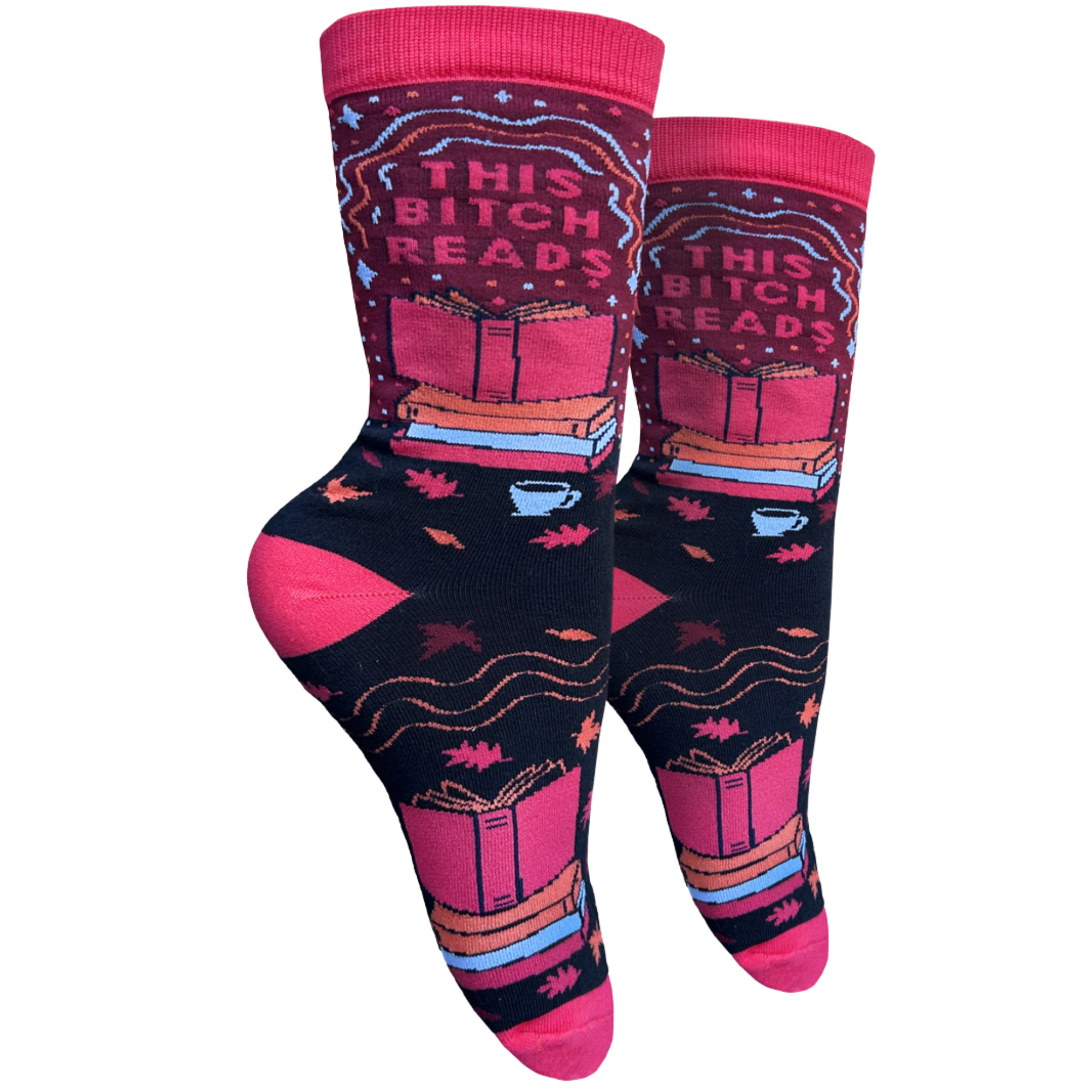 This Bitch Reads Slogan Socks
