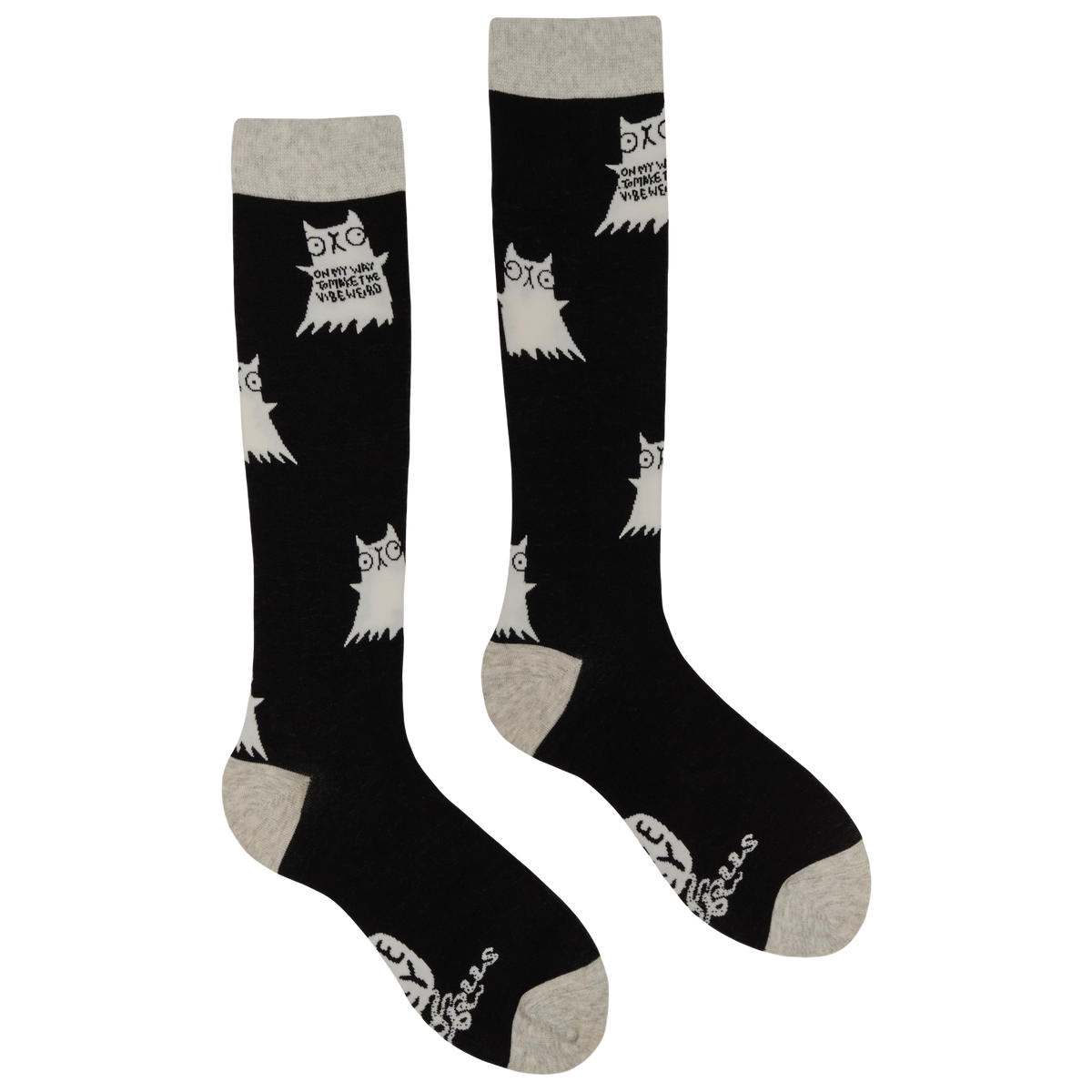 On My Way to Make the Vibe Weird Knee High Socks - Socktopus X Katie Abey