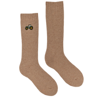 Tractor Embroidered Boot Socks