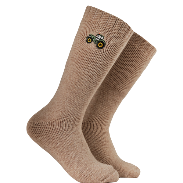 Tractor Embroidered Boot Socks