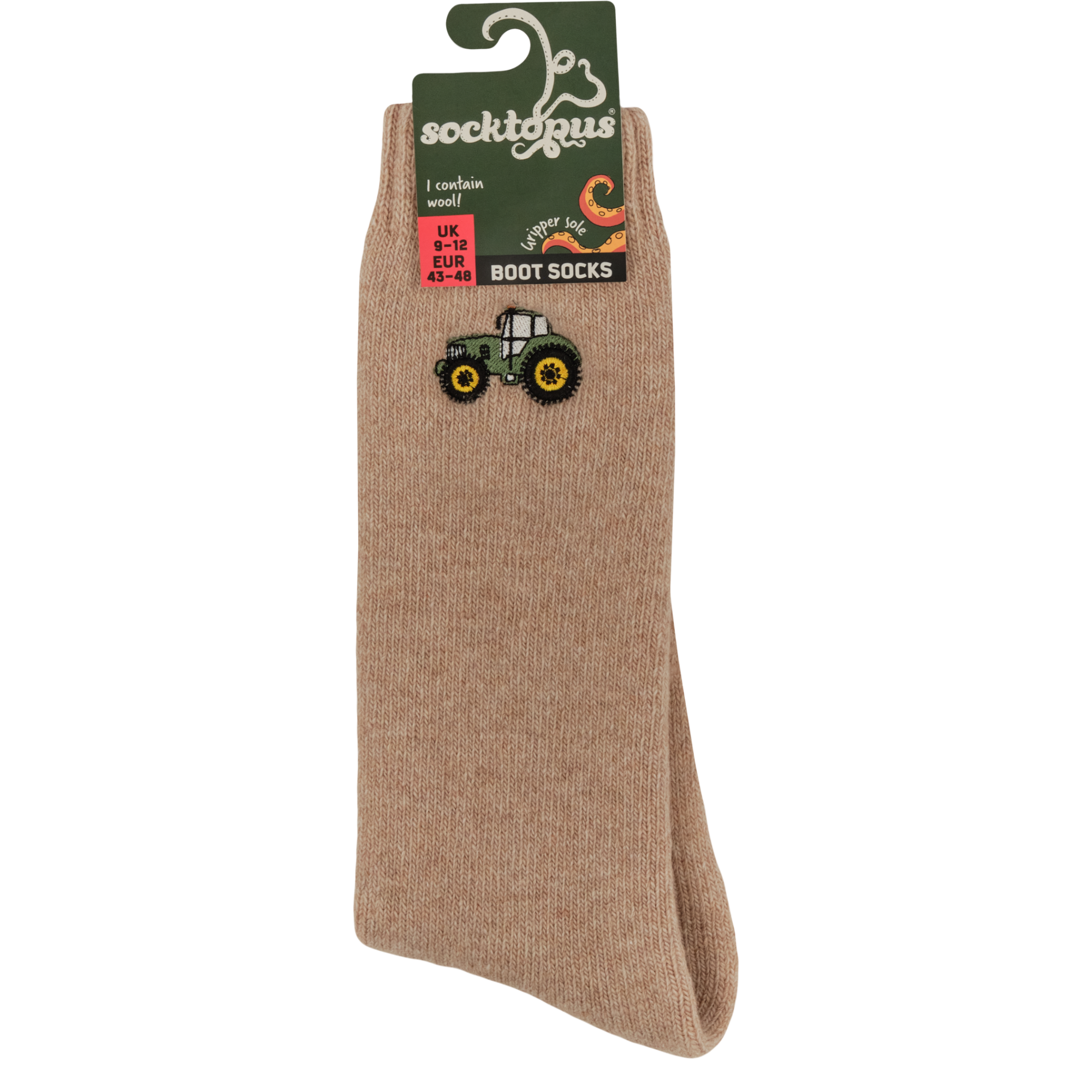 Tractor Embroidered Boot Socks