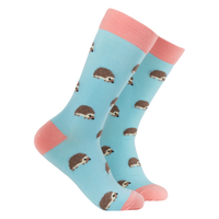 Hedgehogs Bamboo Socks - PALE BLUE LARGE