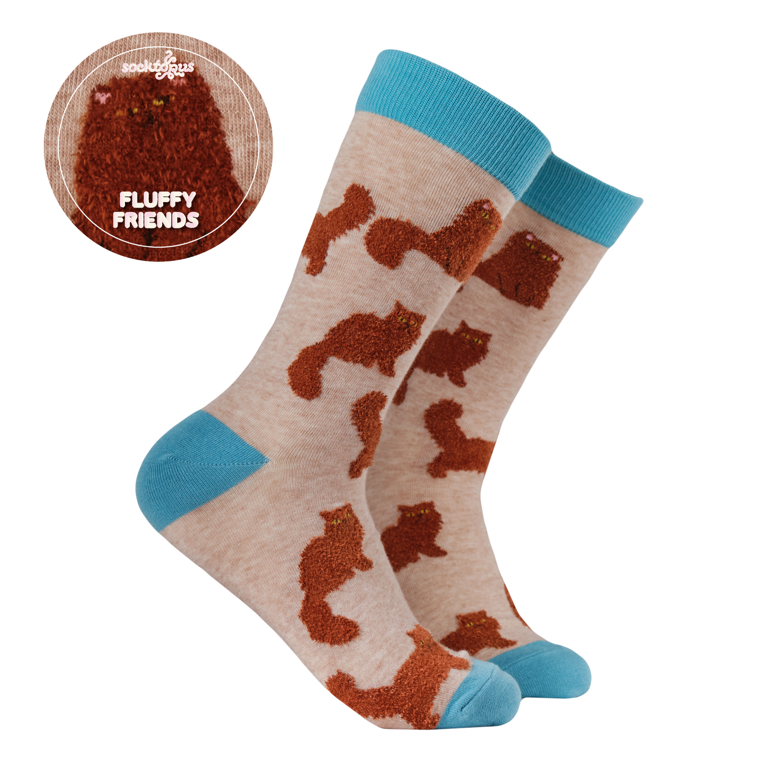 Fluffy Ginger Cats Socks