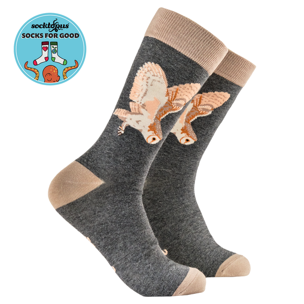Owl Socks - Barn Owl on Silent Wings