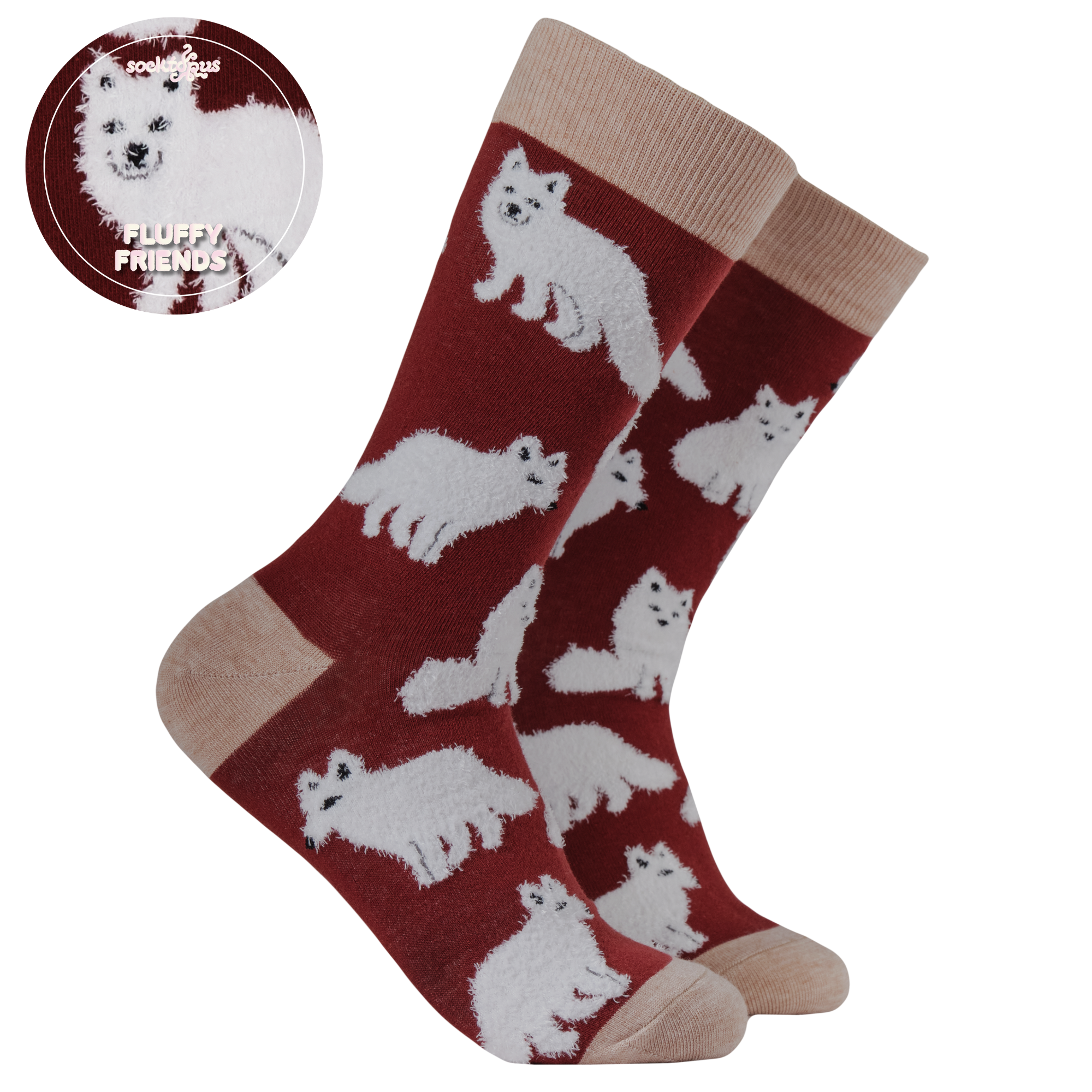 Fluffy Arctic Foxes Socks