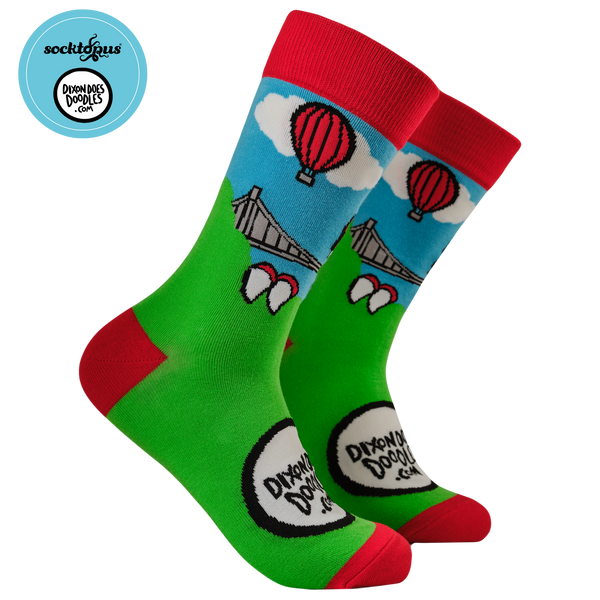 Dixon Does Doodles - Bristol Dino Bridge Socks (XS-SIZE)