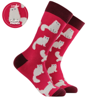 Fluffy White Cats Socks