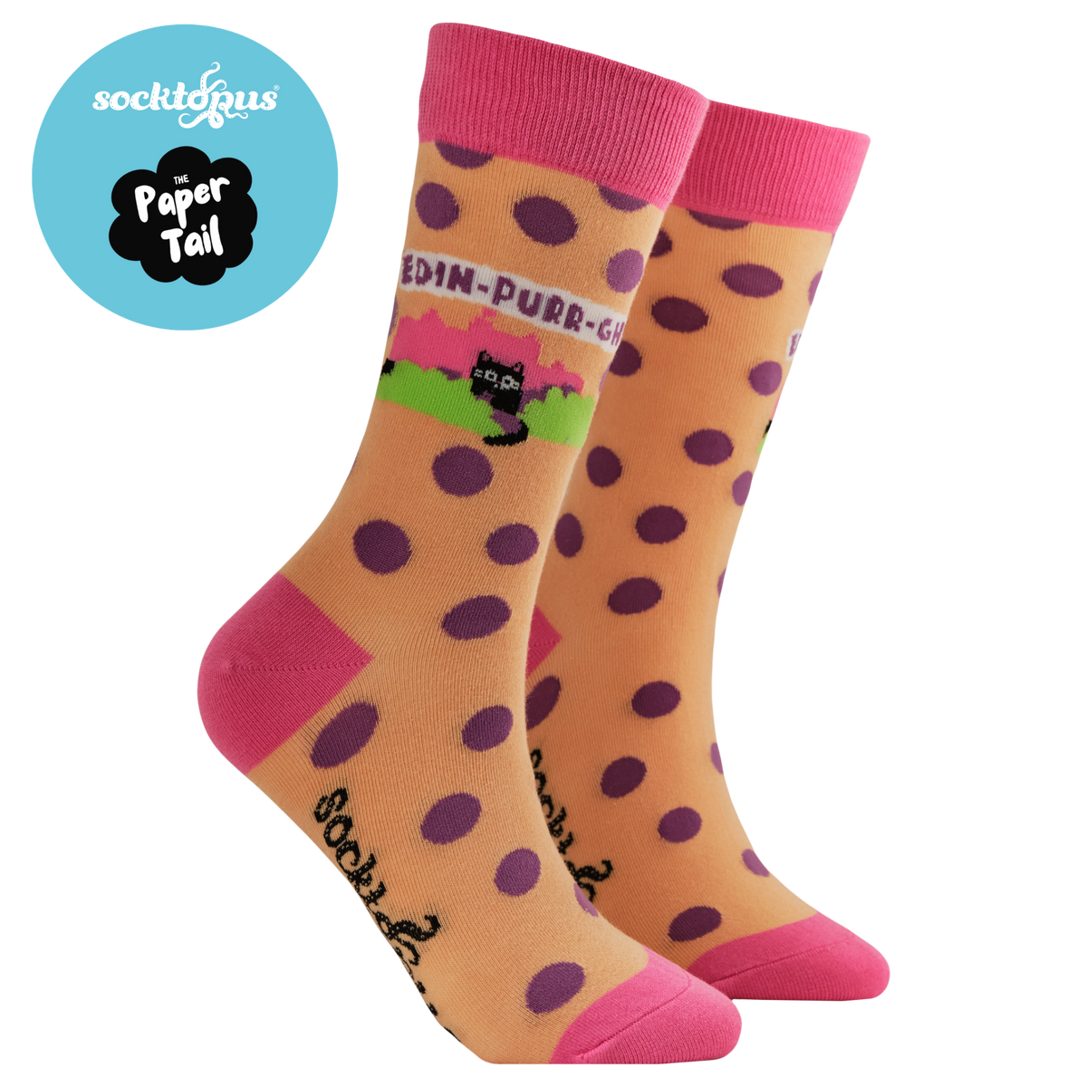 Edin-Purr-gh Socks - Paper Tail