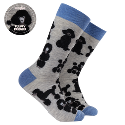 Fluffy Poodles Socks - GREY
