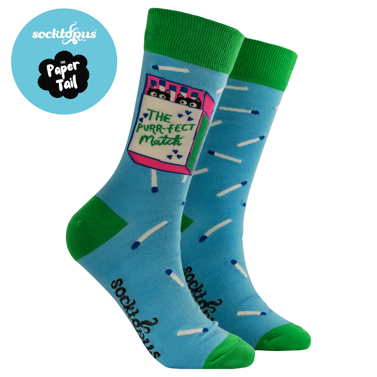 The Purrfect Match Socks - Paper Tail