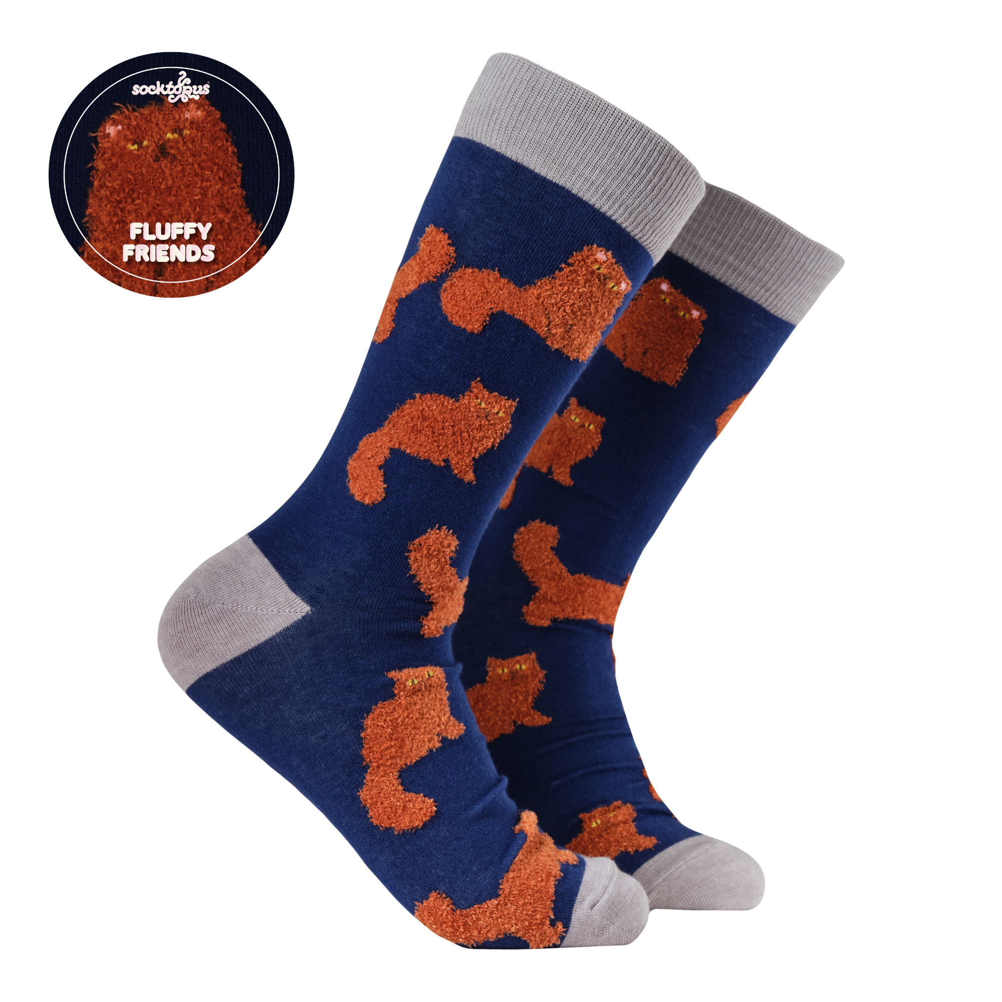 Fluffy Ginger Cats Socks