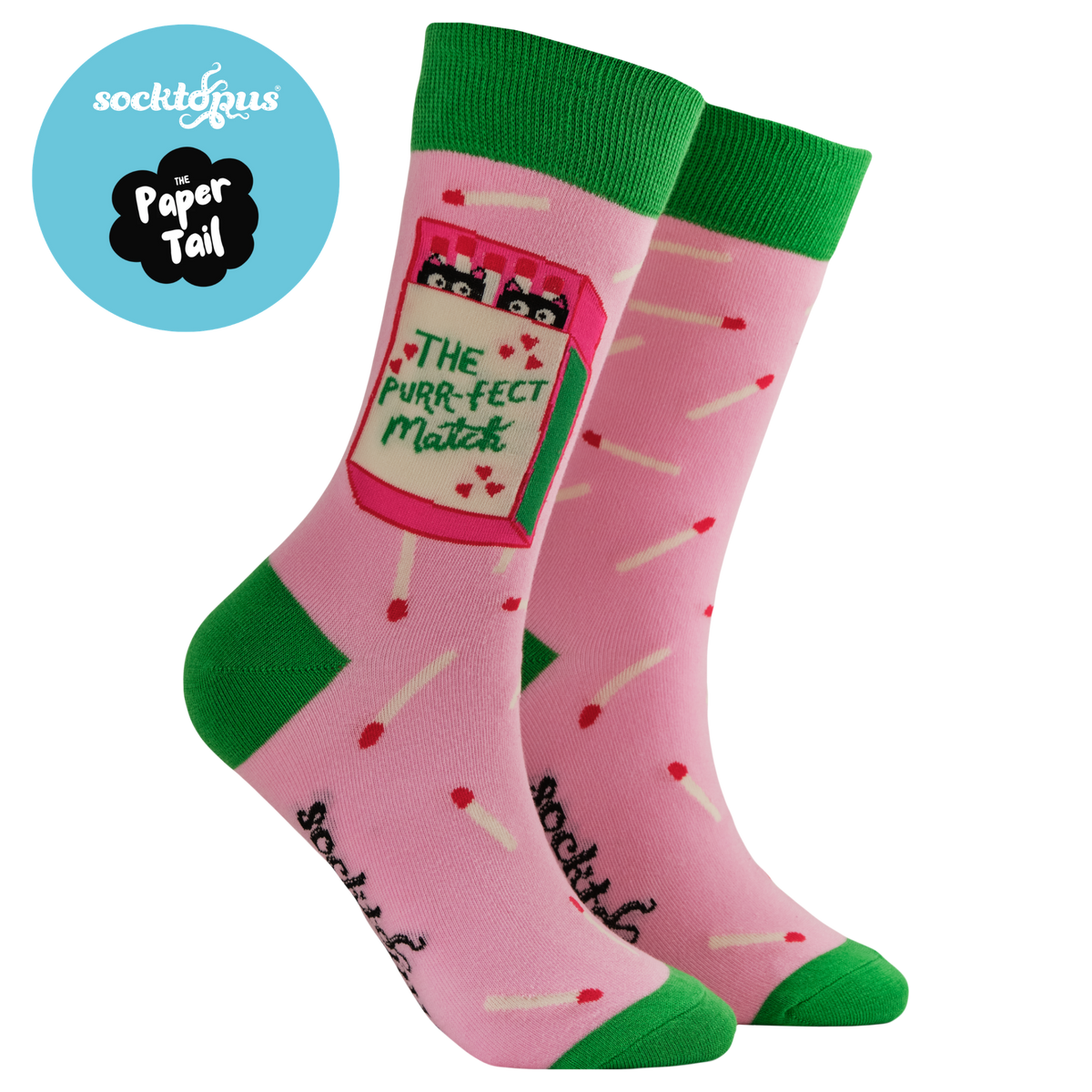 The Purrfect Match Socks - Paper Tail