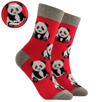 Fluffy Panda Mini Socks