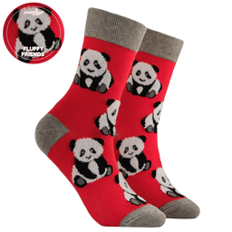 Fluffy Panda Mini Socks