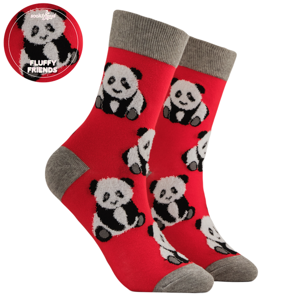 Fluffy Panda Mini Socks