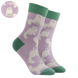 Fluffy White Cats Mini Socks