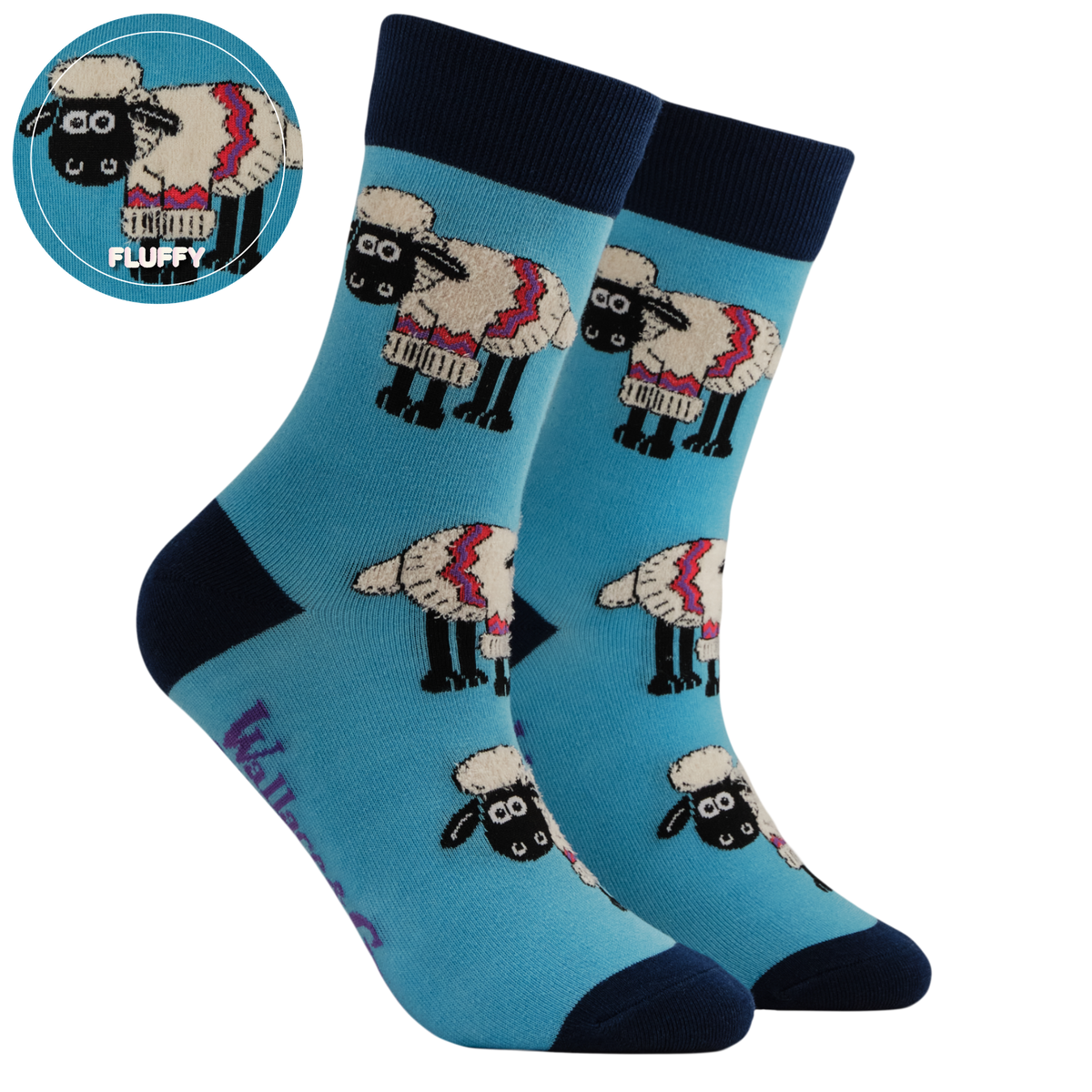 Fluffy Shaun the Sheep Mini Socks - Wallace and Gromit