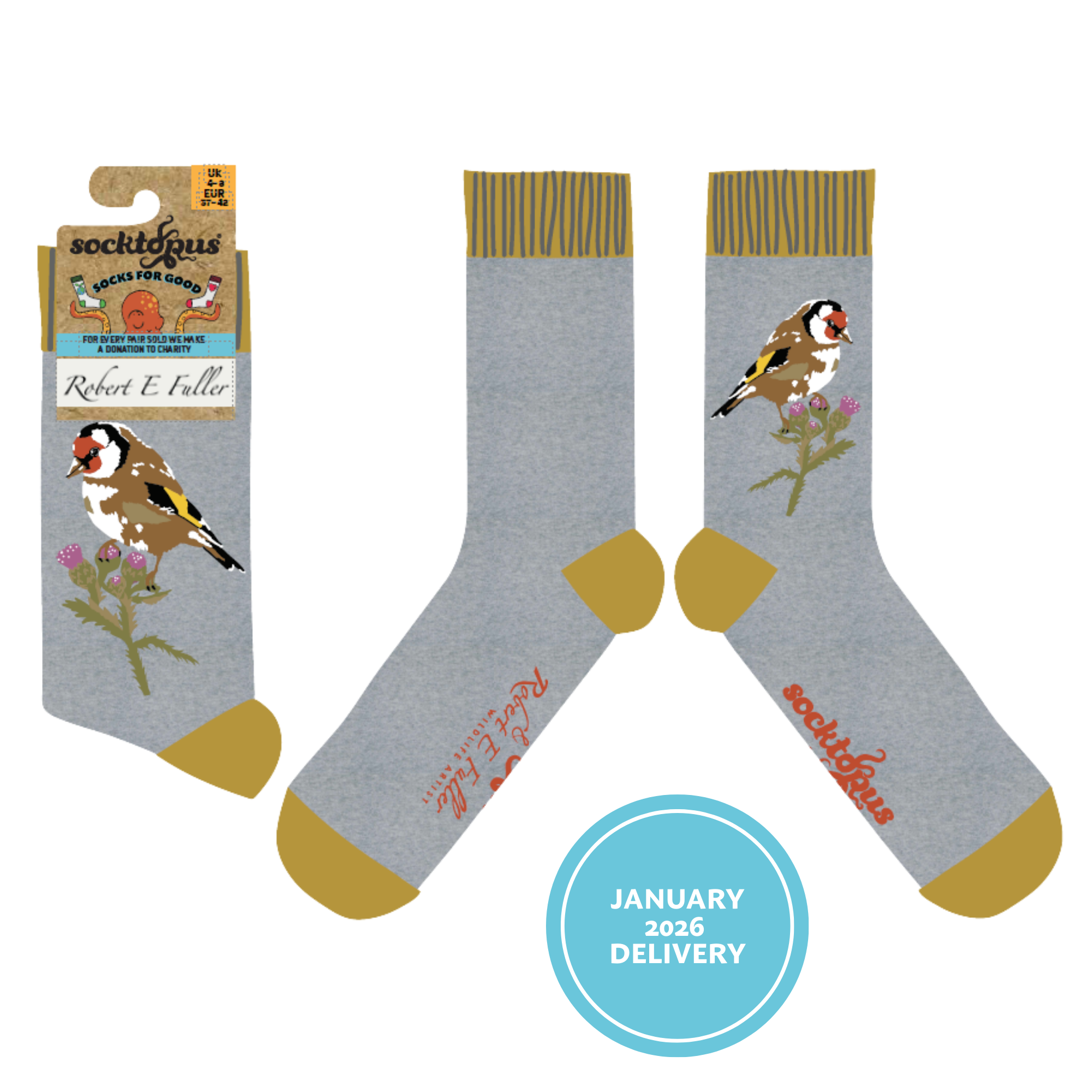 Goldfinch Socks - Robert E Fuller