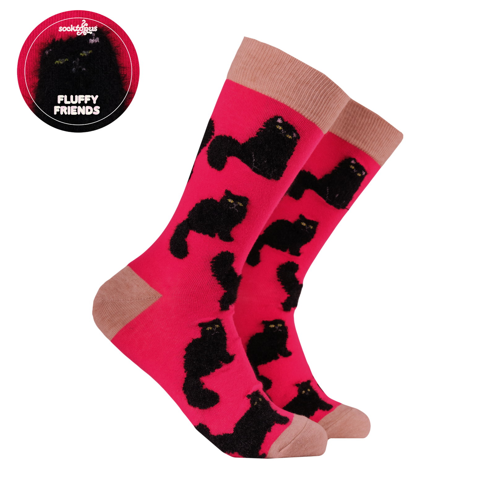 Fluffy Black Cat Socks