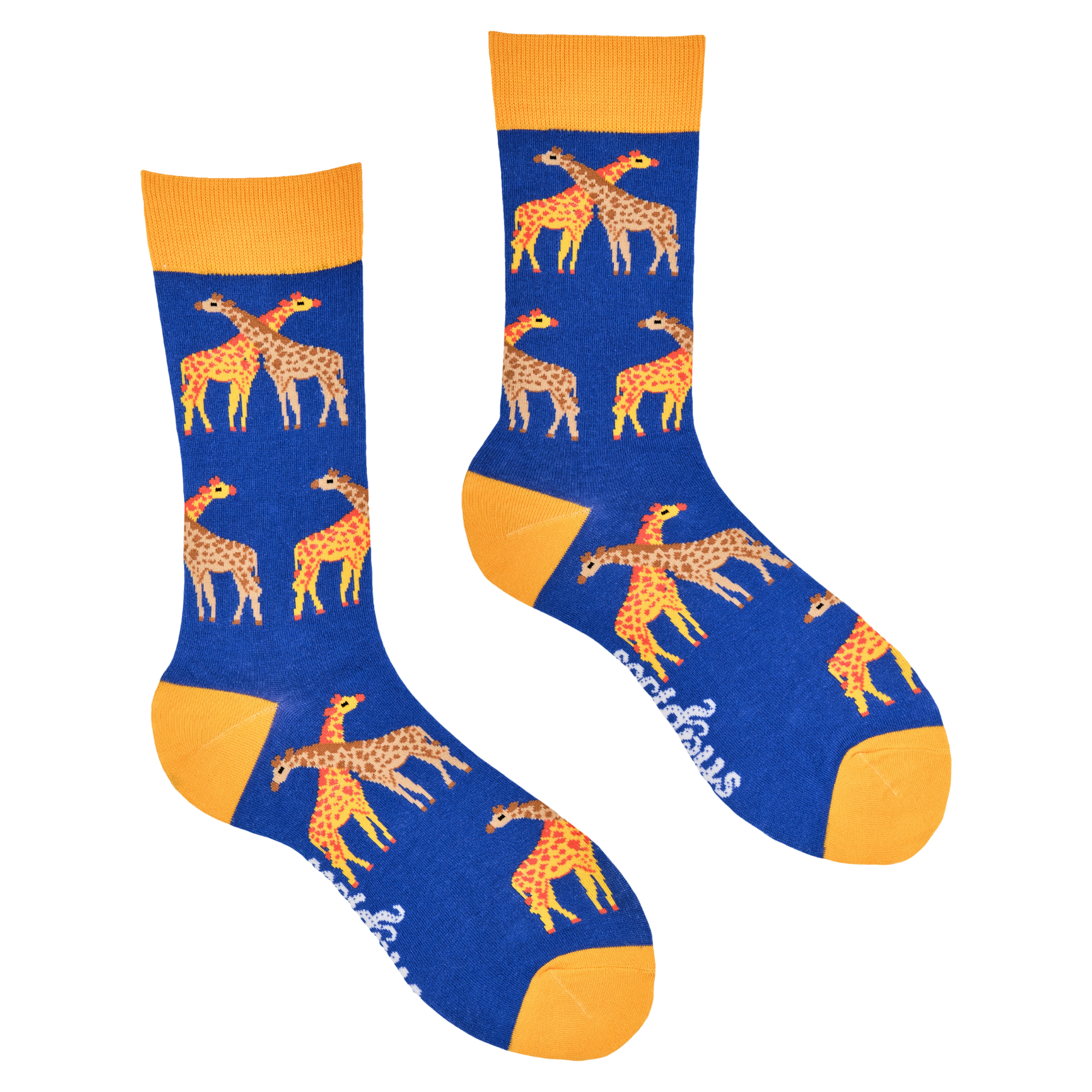 Giraffe Socks - What's the weather like up there?