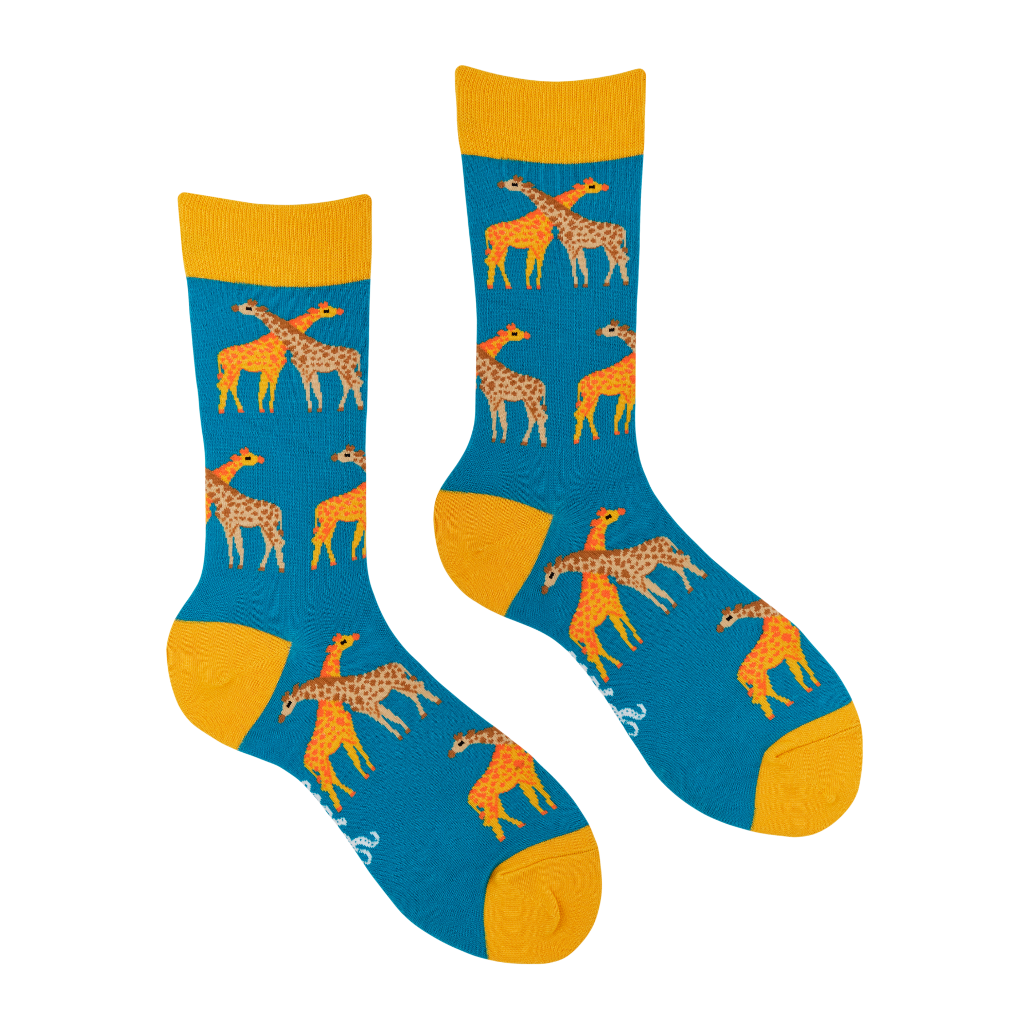 Giraffe Socks - What's the weather like up there?