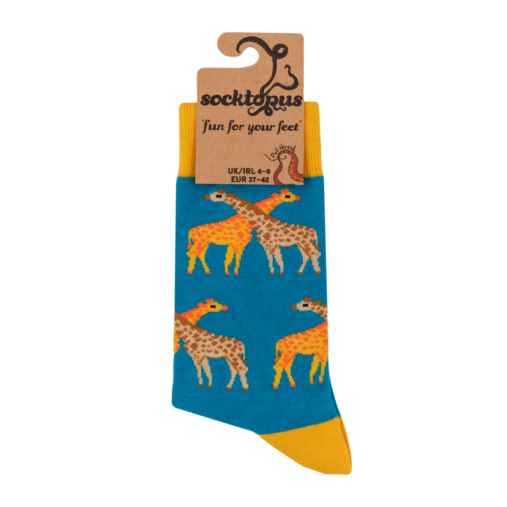 Giraffe Socks - What's the weather like up there?