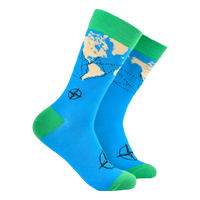 World Map Bamboo Socks