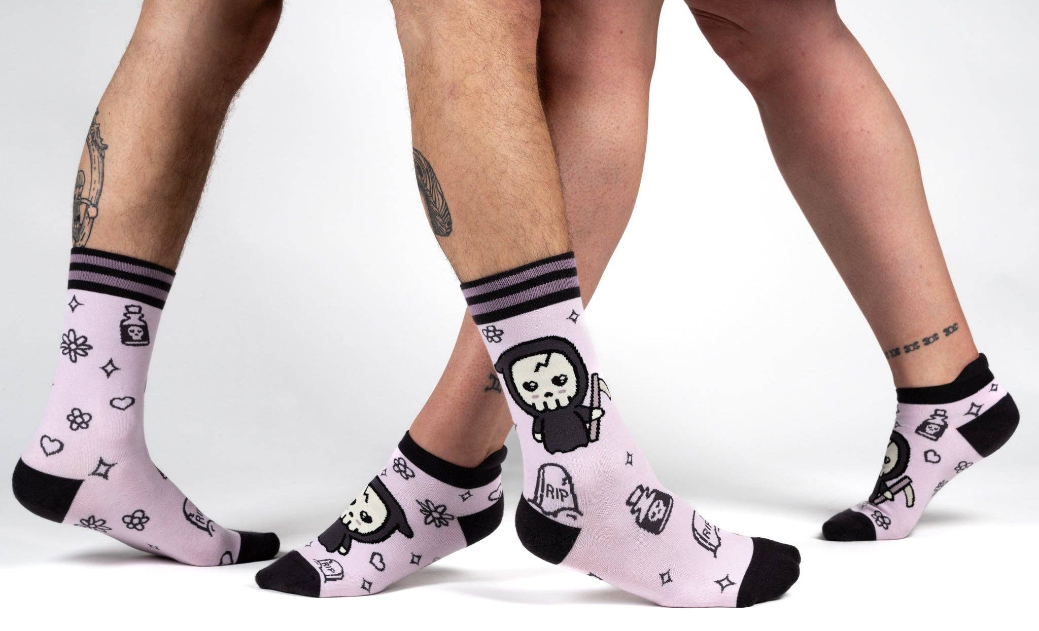 Pastel Goth Grim Reaper Socks
