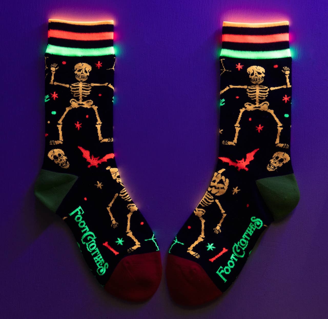 Rave Skeletons UV Reactive Socks