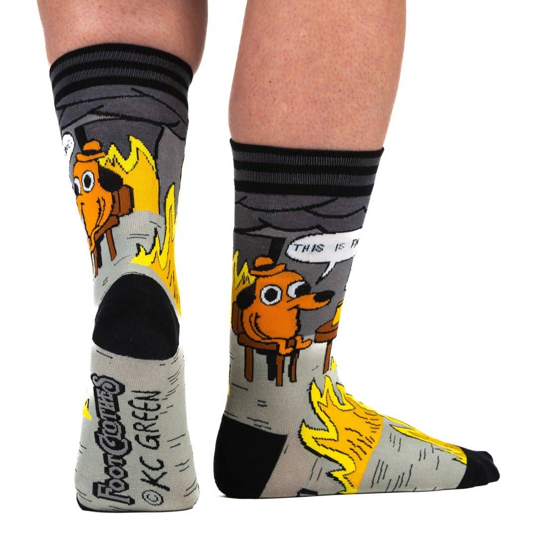 This is Fine: Noir Edition Socks