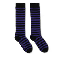 Grape and Black Stripes Knee High Socks