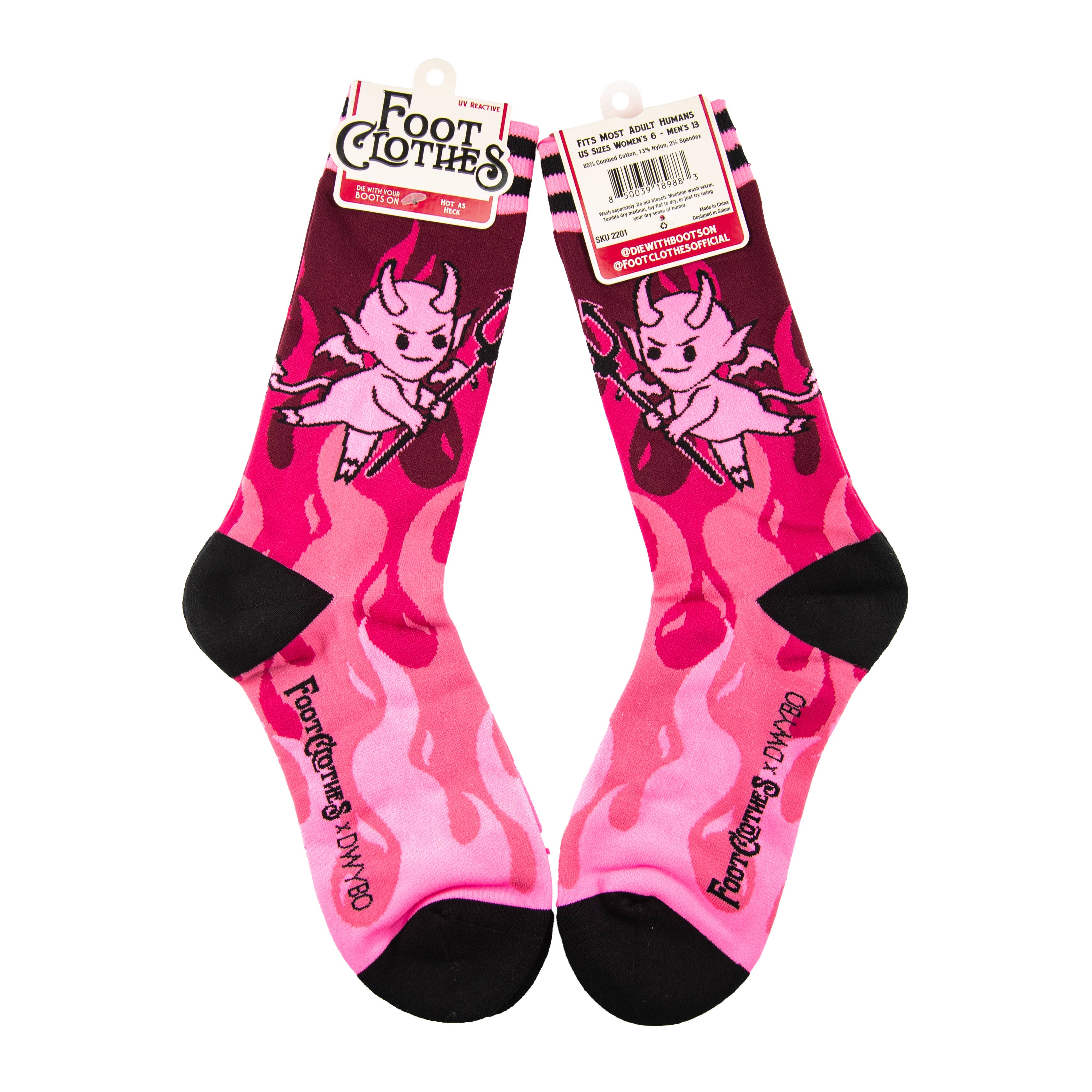 Hot as Heck (UV Reactive) FootClothes x DWYBO Socks