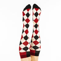 Haunting Harlequin Knee High Socks