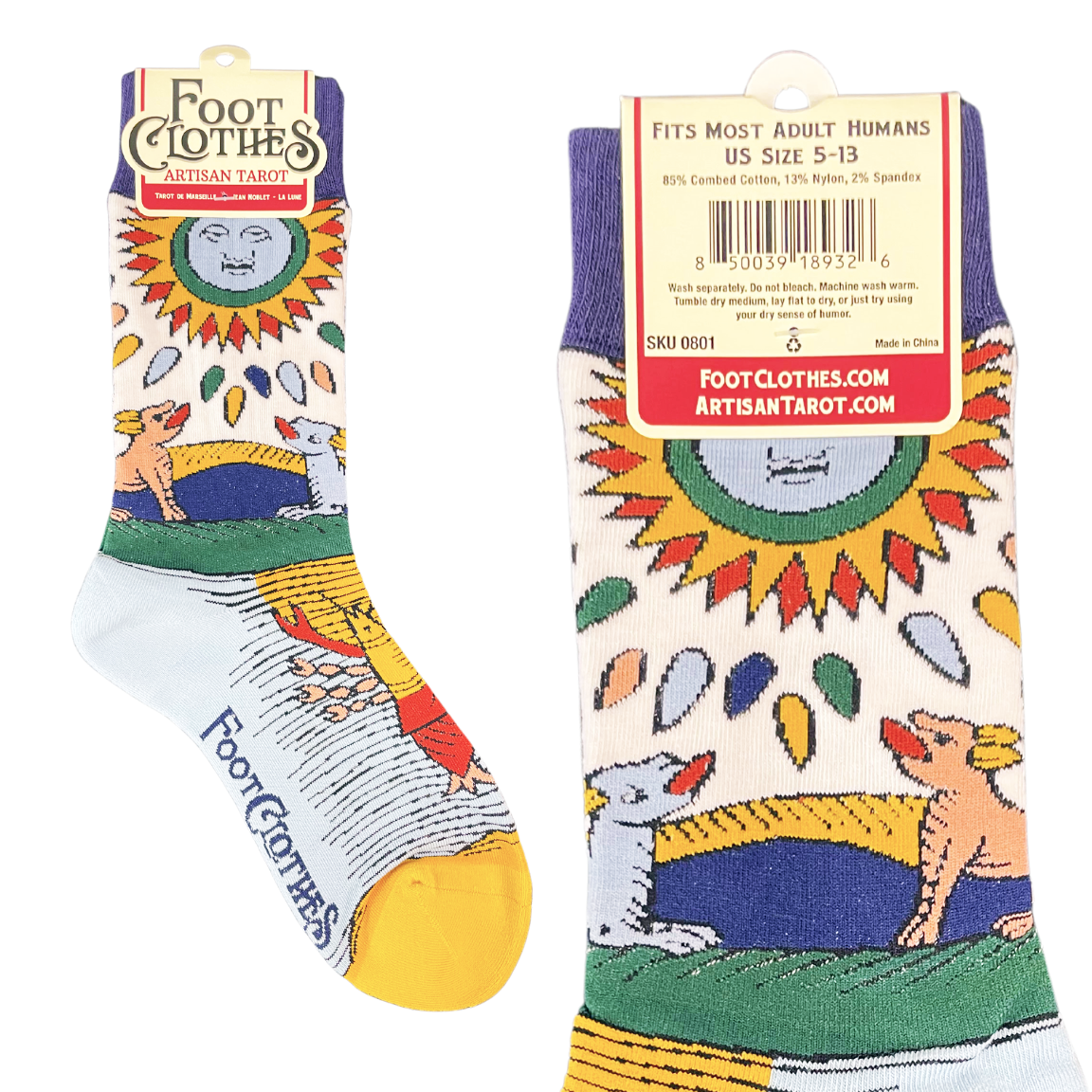 La Lune The Moon Artisan Tarot Socks