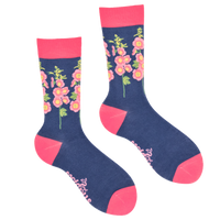Hollyhocks Floral Bamboo Socks