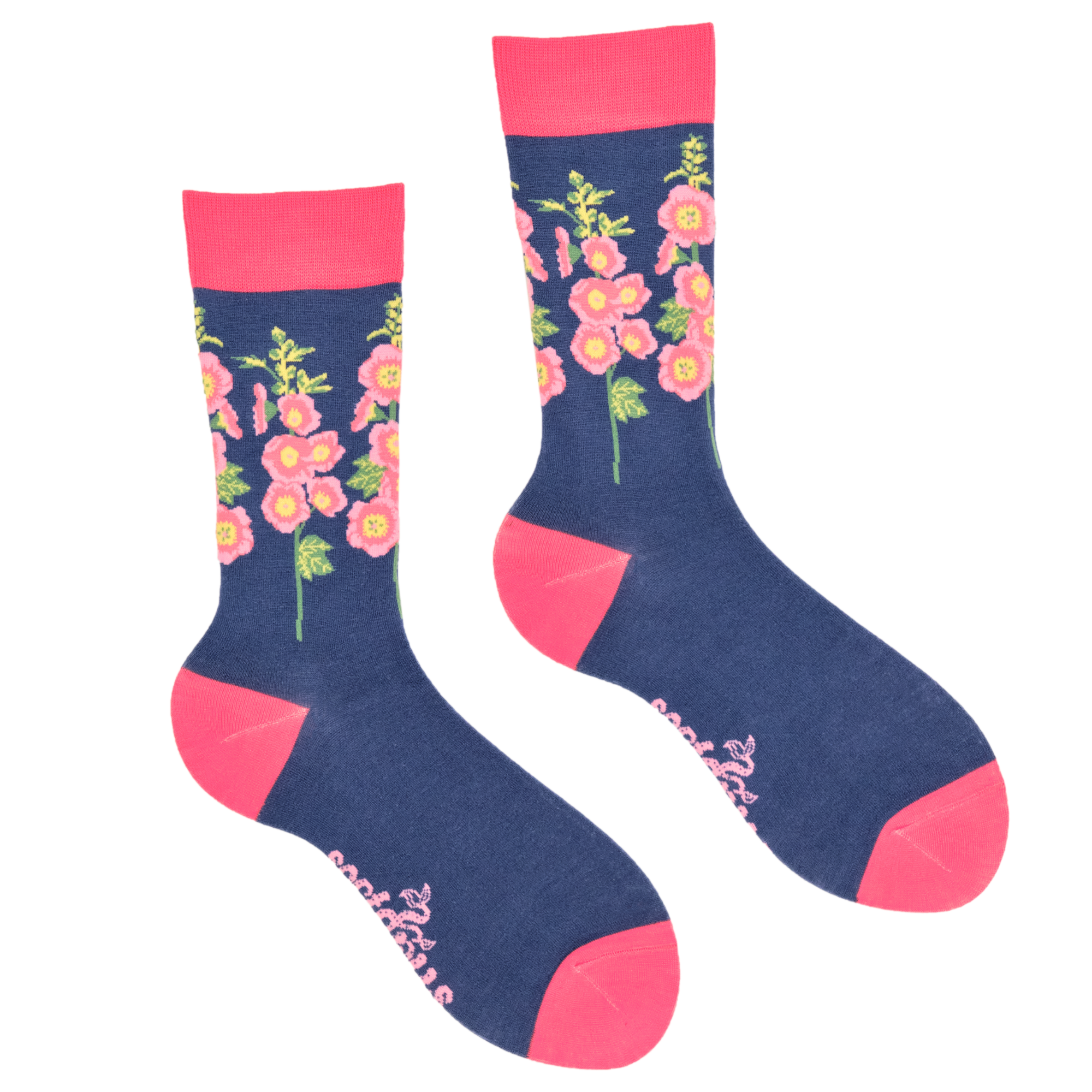 Hollyhocks Floral Bamboo Socks