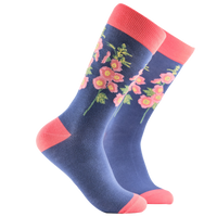 Hollyhocks Floral Bamboo Socks