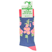 Hollyhocks Floral Bamboo Socks