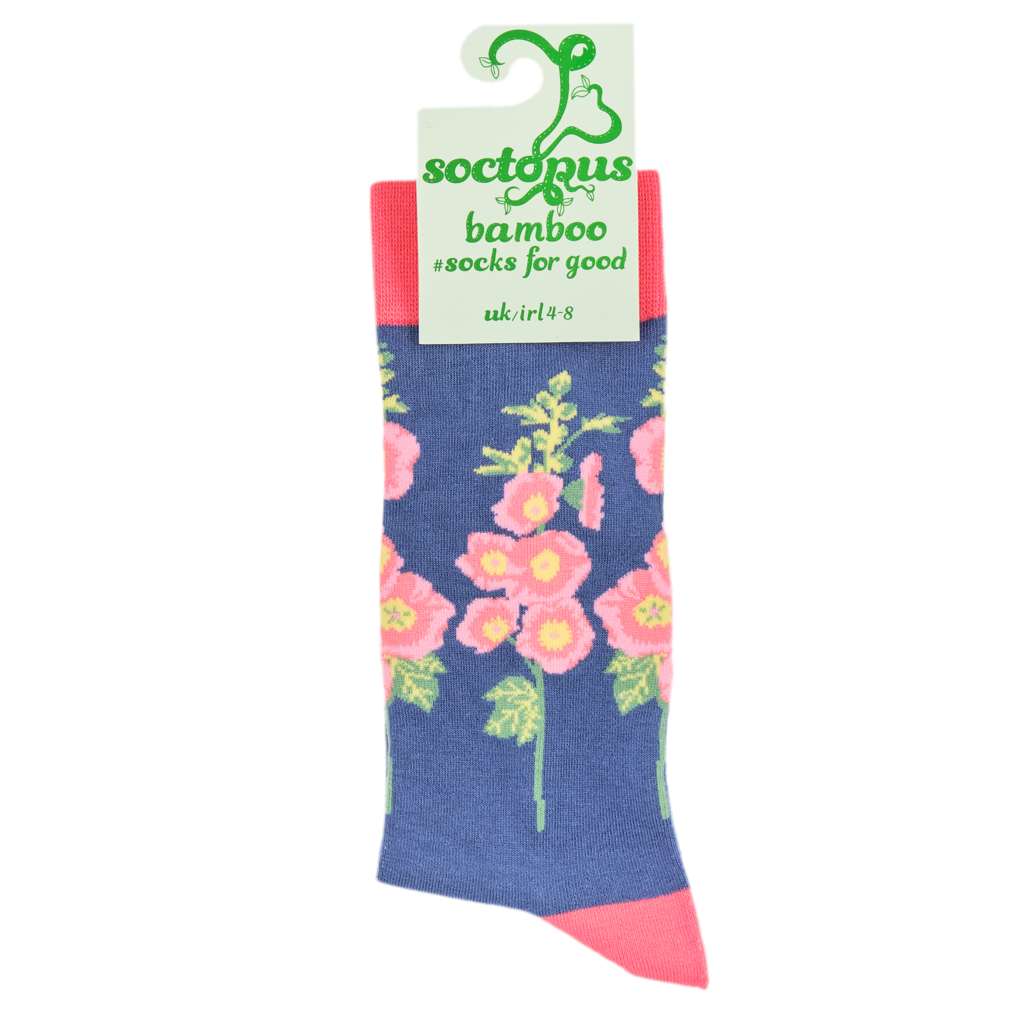 Hollyhocks Floral Bamboo Socks